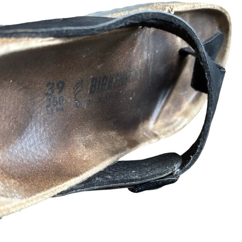 Birkenstock Thong Sandals Size 39 Gizeh Black Worn Used Casual Summer US 8 - Picture 8 of 9